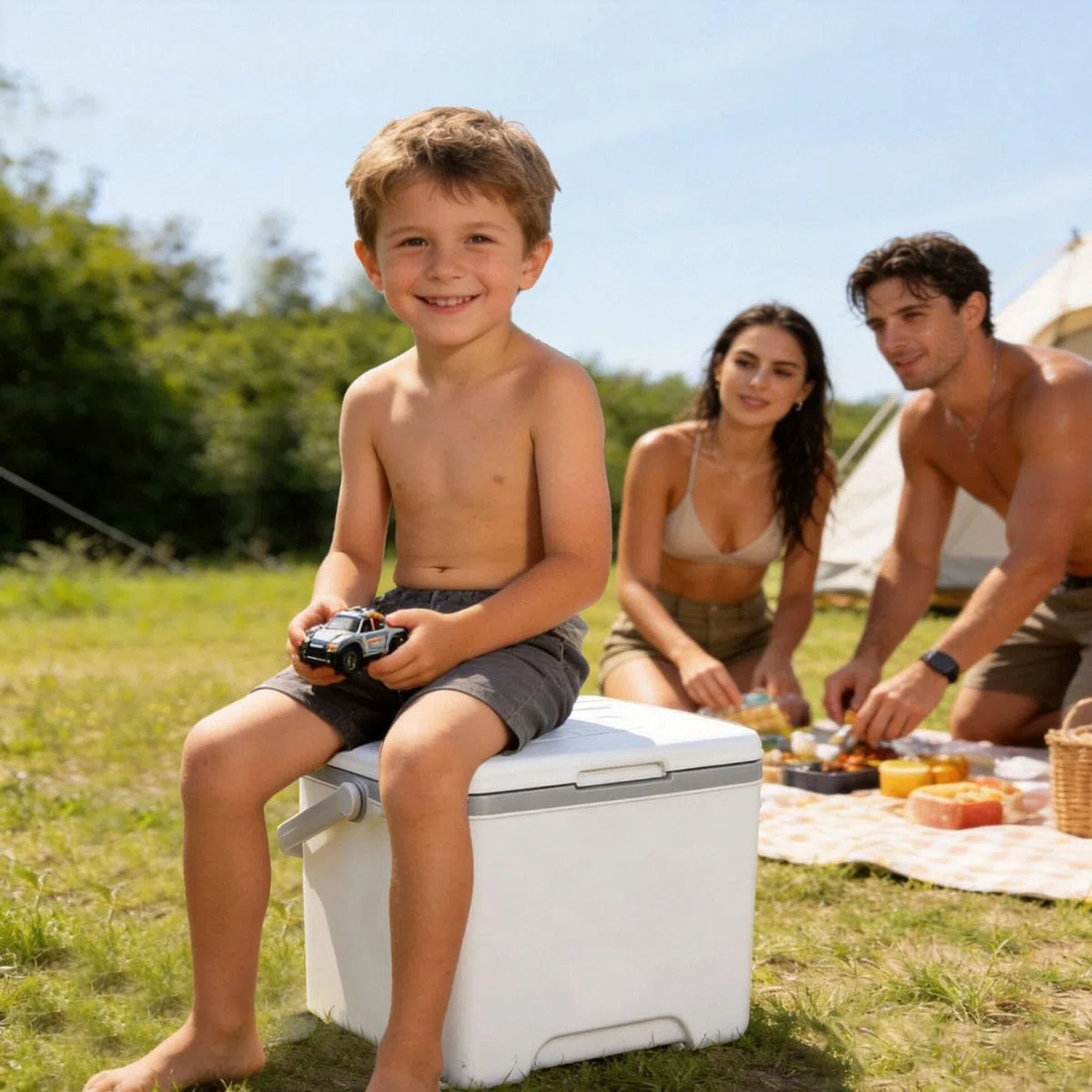 Pudełko chłodzące do lodu na kemping, piknik, plażę i podróże, 6 l / 13 l, izolowane, przenośne pudełko z uchwytem i pokrywką, utrzymuje żywność i napoje gorące lub zimne