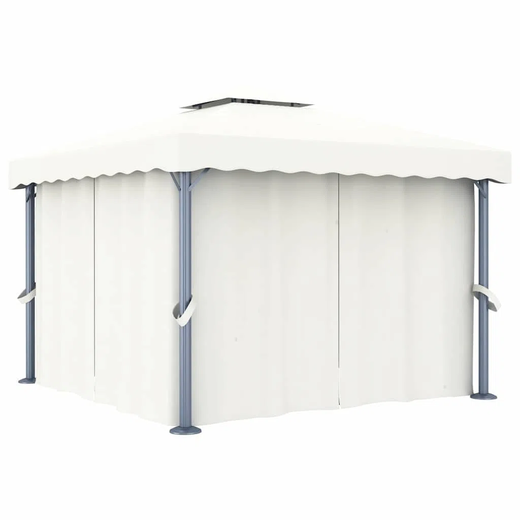 Pawilon z zasłonami aluminiowymi 3x3 m kremowy biały na patio