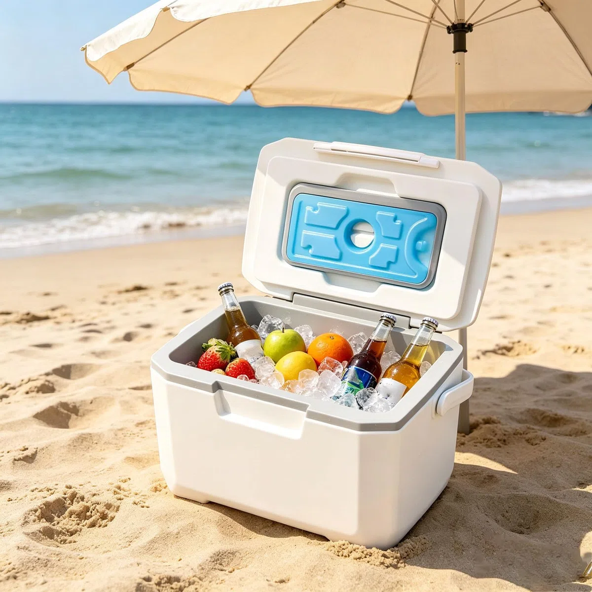 Pudełko chłodzące do lodu na kemping, piknik, plażę i podróże, 6 l / 13 l, izolowane, przenośne pudełko z uchwytem i pokrywką, utrzymuje żywność i napoje gorące lub zimne