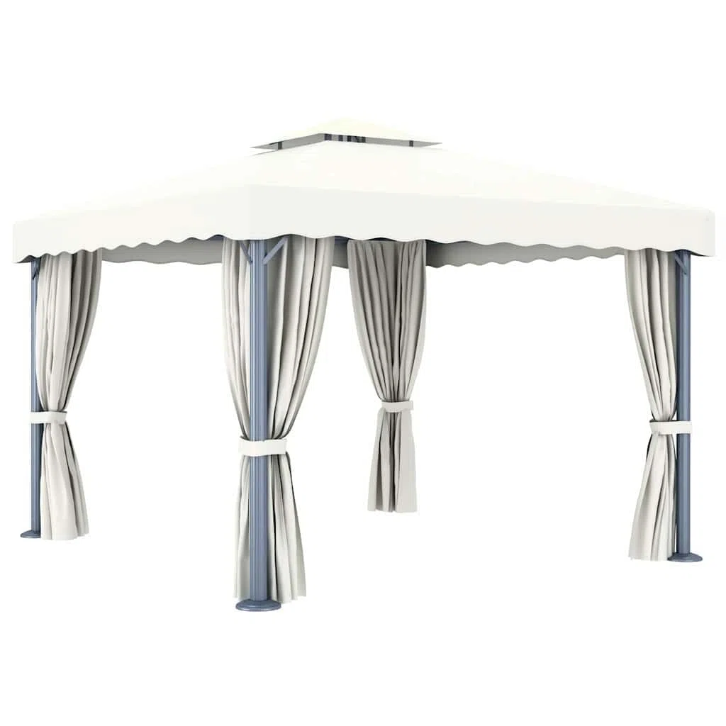 Pawilon z zasłonami aluminiowymi 3x3 m kremowy biały na patio