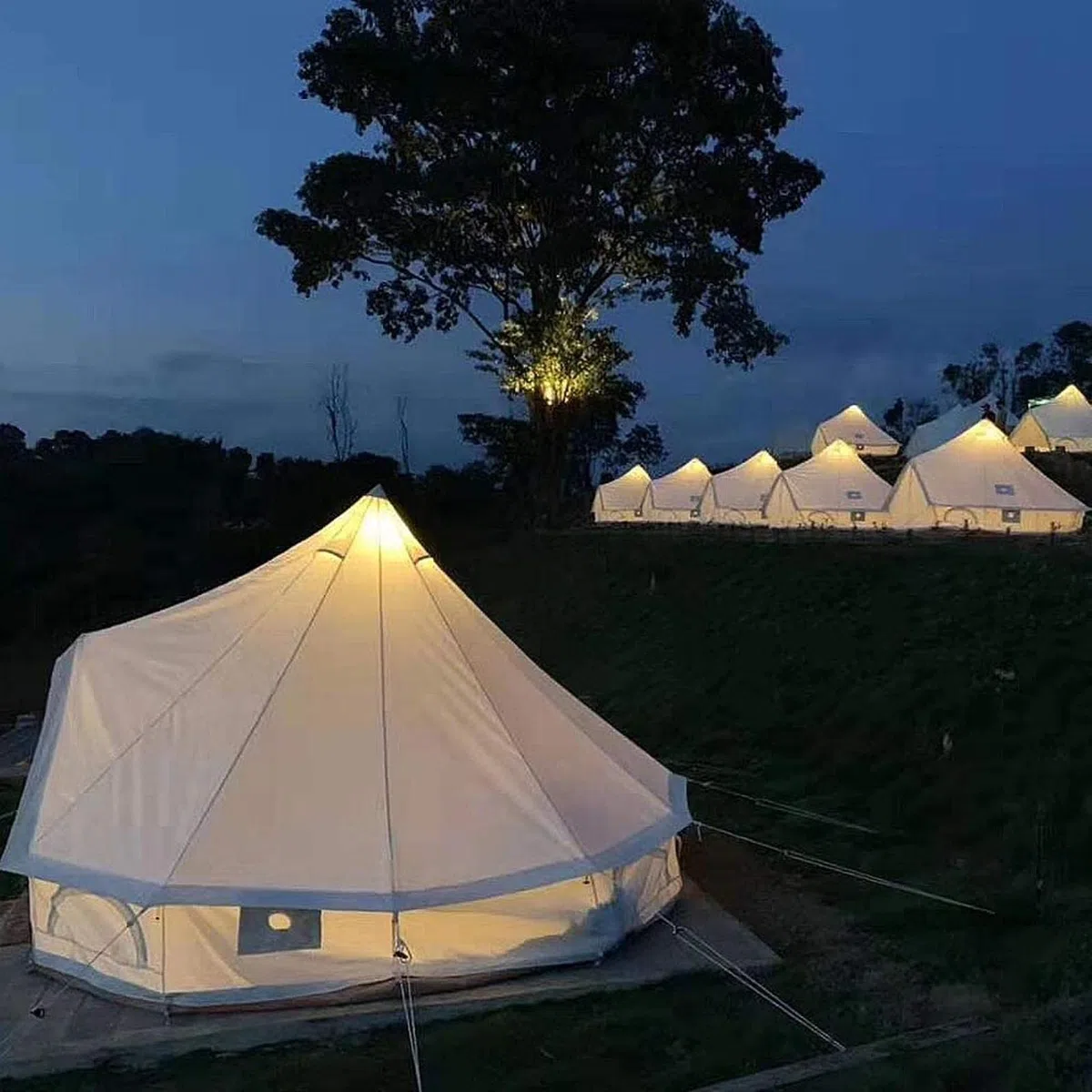 Namiot przenośny Namiot płócienny z otworem na piec Namioty z płótna bawełnianego Namiot jurtowy dla Campi4-sezonowy wodoodporny namiot dla rodziny Campioutdoor Glamping, Tipi
