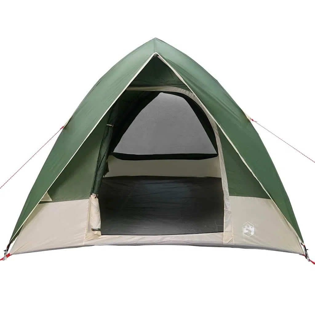 Namiot kempingowy z dachem, zielony, 320 x 275 x 190 cm, TAFT, wodoszczelny namiot outdoorowy dla 4 osób, łatwy montaż z portem E i zawieszką na światło, idealny na przygody, na plażę i do ogrodu