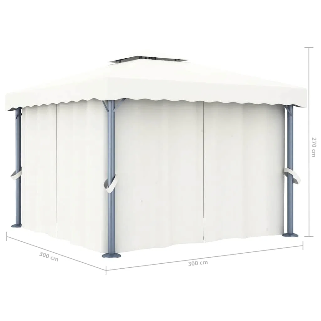 Pawilon z zasłonami aluminiowymi 3x3 m kremowy biały na patio