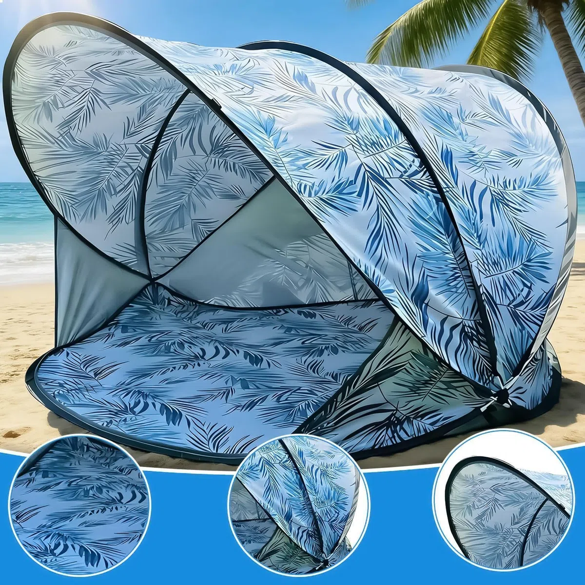 Namiot plażowy Natychmiastowy i przenośny montaż 130 cm x 130 cm x 100 cm