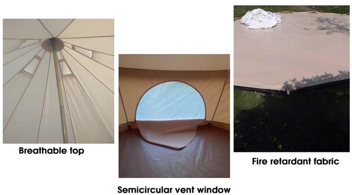 Namiot przenośny Namiot płócienny z otworem na piec Namioty z płótna bawełnianego Namiot jurtowy dla Campi4-sezonowy wodoodporny namiot dla rodziny Campioutdoor Glamping, Tipi
